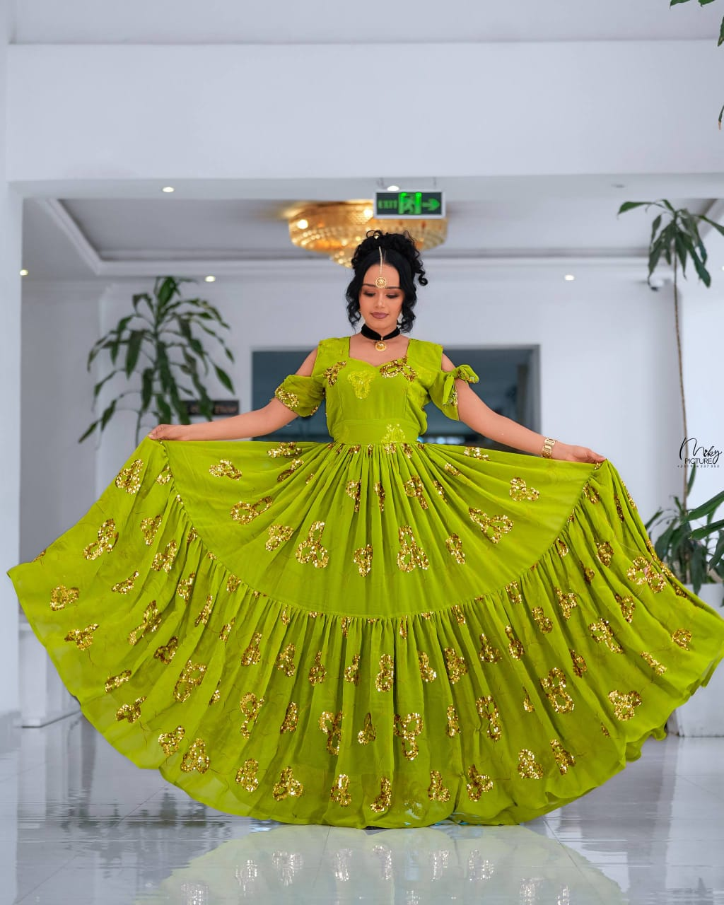 Lime Gold Gown